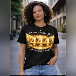 NWOT 444 Angel Number Shirt – “Divinely Protected” Spiritual Graphic Tee. UNISEX
